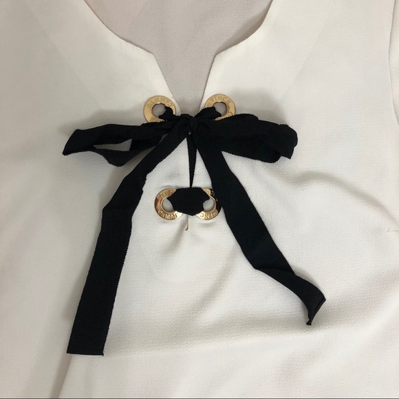 Vince Camuto Lace Up Blouse with Flutter Sleeve - Picture 11 of 12